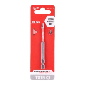 Cap surubelnita Torx (TX) Milwaukee SHOCKWAVE - TX15 x 90 mm - Img 2