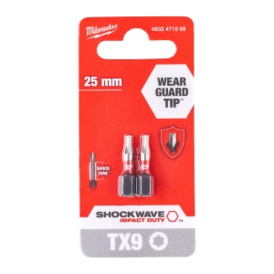 Cap surubelnita Torx (TX) Milwaukee SHOCKWAVE - TX9 x 25 mm - 2 buc - Img 2