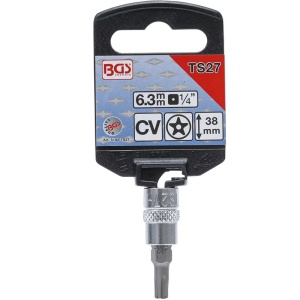Capat cheie tubulara BGS 1/4" cu varf TorxPlus cu gaura 5 colturi, TS27 - Img 2
