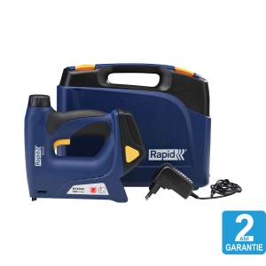 Capsator electric Rapid BTX530 cu acumulator Li-ion kit, pentru tapiterie, forta capsare reglabila, sistem siguranta anti-declansare accidentala, magazie duala, capse Rapid 53, cuie Rapid 8, 5000128 - Img 2