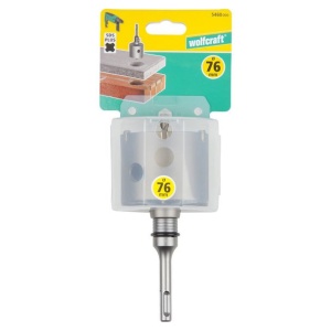 Carota cu burghiu centrare SDS Plus Wolfcraft 5460000, D 76 mm, lungime activa 46 mm - Img 2