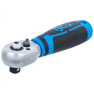 Cheie cu clichet reversibila 3/8", 135 mm, dantura fina, BGS STUBBY