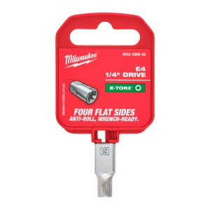 Cheie tubulara cu patrat 1/4" cu bit profil extern Milwaukee Torx E-TX E4 - Img 2