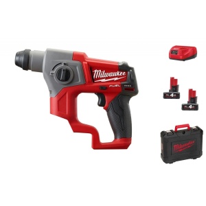 Ciocan rotopercutor SDS-Plus Milwaukee M12 CH-402C, 1.1 jouli, livrat cu acumulatori, valiza, 2 functii, alimentare cu acumulator - echipat