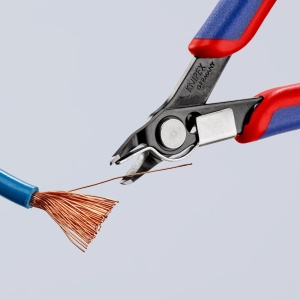Cleste electronica, tais fara fateta, cu clema, cap ingust, KNIPEX, 125 mm - Img 5