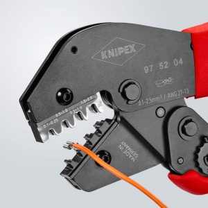 Cleste sertizat conectori cu fisa neizolati, deschisi, KNIPEX, 0.1 - 2.5 mm² - Img 5