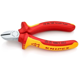 Cleste sfic, cromat, izolata la 1000 V, KNIPEX, 125 mm - Img 1