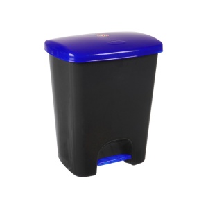 Coș de gunoi reciclare selectivă cu pedală 25 L corp gri capac color - Img 1