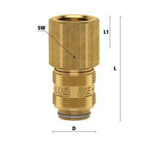 Cupla rapida mini mama Ludecke ESM_14_IAB, DN 5, filet interior G 1/4", inchidere dubla - Img 2