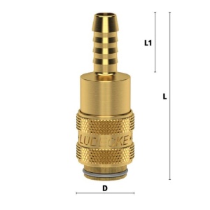 Cupla rapida mini mama Ludecke ESM_4_T, DN 5, furtun 4 mm - Img 2