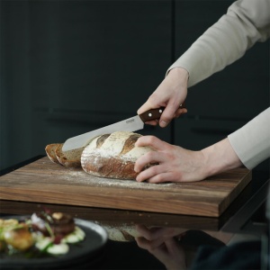 Cutit de paine, Fiskars, Norr, lama inoxidabila, maner lemn Kebony, 21 cm - Img 5
