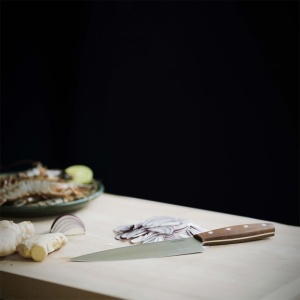 Cutitul bucatarului, Fiskars, Norr, lama inoxidabila, maner lemn Kebony, 20 cm - Img 7