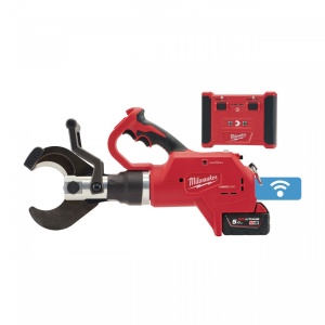 Cutter hidraulic pentru cablu + telecomanda cu acumulator Milwaukee M18 HCC75R-502C, taie cablu Al/Cu ∅ 75 mm, livrat cu acumulatori, valiza
