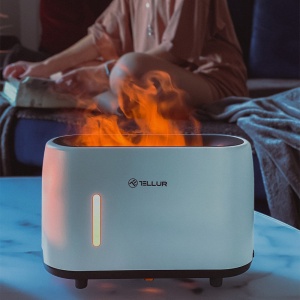 Difuzor aromaterapie Flame Tellur, 240ml, 12 ore, telecomandă, alb - Img 3