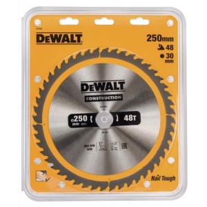 Disc Dewalt DT1957 pentru fierastrau circular, D 250x30x3.0 mm, 48 dinti, pentru taiere universala, seria Dewalt Construction - Img 2