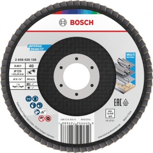 Disc lamelar Bosch profil drept, 125x22.2 mm, granulatie 40 - Img 1