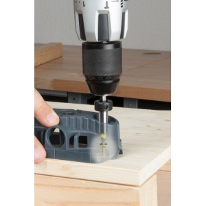 Dispozitiv de ghidare pt gaurire cu burghie de maxim 35 mm si adaptori de biti pana la 10 mm Wolfcraft 4686000 cu nut in V pt fixare pe piese de lucru rotunde - Img 8