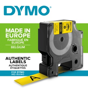 Etichete tub termocontractibil DYMO ID1 19mm x 1.5m negru galben 18058 S0718340 - Img 2