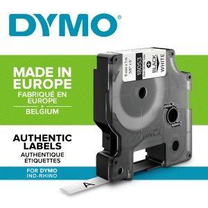 Etichete tub termocontractibil DYMO ID1 9mm x 1.5m negru alb 18053 S0718280 DY18053 - Img 2