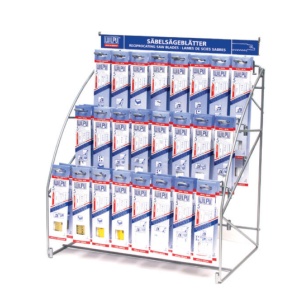 Expozitor Wilpu panze pentru fierastrau vertical, prindere T, pentru metal si lemn / 75 piese