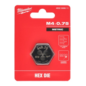 Filiera hexagonala Milwaukee pentru filet metric, M4-0.75 - Img 2