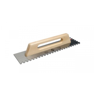 Gletiera dintata cu maner din lemn 48cm, 10x10mm - RUBI-65983