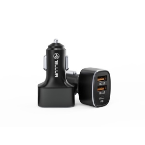 Încărcător auto Tellur FCC9, 56W, 9A (2xQC3.0 + PD20W), negru - Img 1