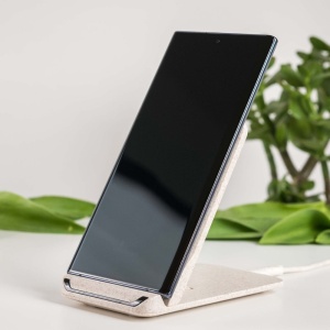 Încărcător wireless birou Tellur Green, certificat Qi, 15W, pliabil, crem - Img 2