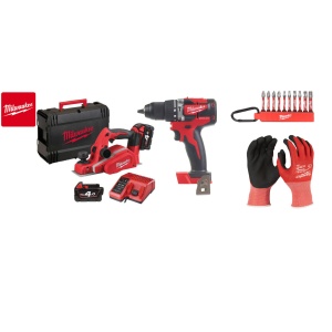 Kit Rindea cu acumulator, M18BP-402C, 18 V+ Masina de gaurit 18V, 2 baterii, incarcator, geanta, accesorii