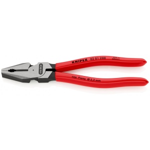 KNIPEX 02 01 200 Patenti Combi cu parghie mare acoperite cu plastic vopsit negru 200 mm