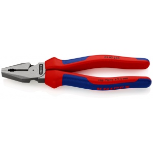 KNIPEX 02 02 200 Patenti Combi cu parghie mare cu manşoane multicomponent vopsit negru 200 mm