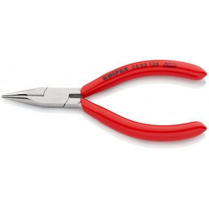 KNIPEX 25 03 125 Clește plat-rotund cu tăiș (patent cu cioc drept) acoperite cu plastic cromat 125 mm - Img 1