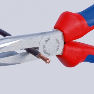 KNIPEX 26 25 200 Clește plat-rotund cu tăiș (patent cu cioc angular) cu manşoane multicomponent cromat 200 mm - Img 4