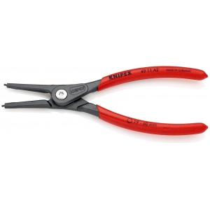 KNIPEX 49 11 A2 clește de precizie pentru inele de siguranță pentru inele exterioare pe axuri acoperit cu material plastic aderent bonderizat în culoarea gri 180 mm