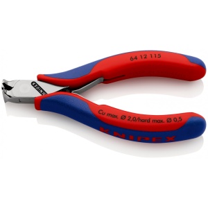 KNIPEX 64 12 115 Tăietor frontal pentru instalații electronice cu manşoane multicomponent 115 mm - Img 1