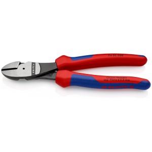 KNIPEX 74 02 200 Șfic de forță cu manşoane multicomponent vopsit negru 200 mm