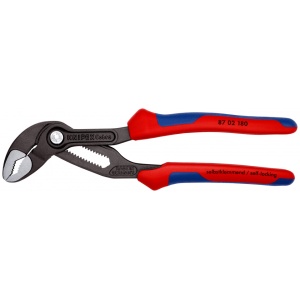 KNIPEX 87 02 180 Cobra® Clește high tech pentru pompe de apă cu manşoane multicomponent bonderizat în culoarea gri 180 mm - Img 3