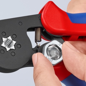 KNIPEX 97 53 14 SB clește de sertizat ferule, cu autoreglaj cu introducere laterală cu manşoane multicomponent brunat 180 mm (carton cu autoservire/în blister) - Img 5