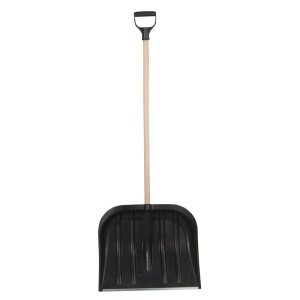 LOPATA ZAPADA PLASTIC ROTUNJIT CU MANER LEMN 485X395MM