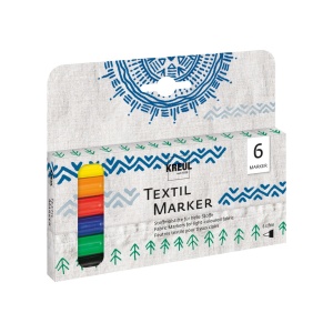 Marker pentru textile Kreul vârf Fin 6 buc/set