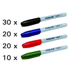 MARKERE SCURTE COLOR (N-30/A-20/R-20/V-10), 80/SET - Img 2