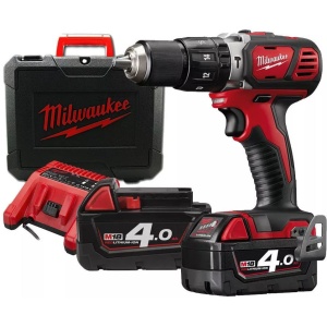 Masina de gaurit si insurubat cu percutie cu acumulator Milwaukee M18 BPD-402C, cuplu 60 Nm, livrata cu acumulatori, valiza