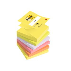 Notes adeziv 76 x 76 mm "Z" 100 file x 6 culori neon Post-it 100% PEFC, SGSCH-PEFC-COC-110078