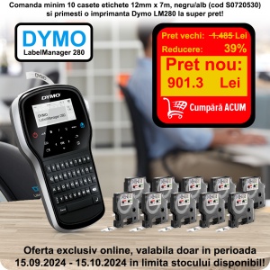 Pachet Promotional Dymo LabeManager 280 si 10 casete etichete 45013, 12x7m S0720530 - Img 1