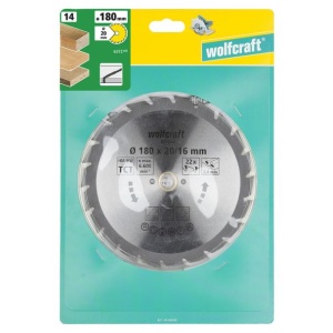 Panza pentru fierastrau circular Wolfcraft 6372000, diametru 180 mm, diametru interior disc 20 mm, latime taiere 2.4 mm, 22 dinti, seria verde. - Img 2