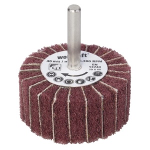 Perie lamelara cilindrica din lana Wolfcraft 2032000, granulatie 150, D 50x25 mm, ax prindere 6 mm - Img 1