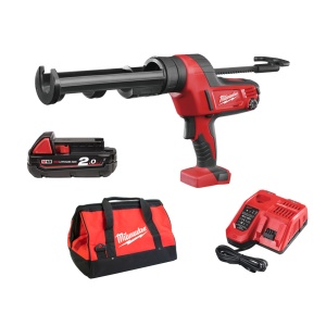 Pistol de silicon Milwaukee C18 PCG/310C-201B, tub 310 ml, livrat cu acumulator, geanta