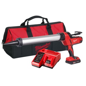 Pistol de silicon tub 600 ml aluminiu Milwaukee C18 PCG/600A-201B, livrat cu acumulator, geanta