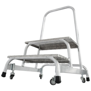 Platforma cu podest si maner frontal, 2 trepte, mobila, inaltime de lucru 2.42m - Img 3
