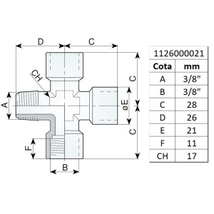 Racord cruce filet ext.-int. 3/8", tip 253/3 - Img 4